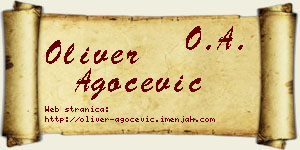 Oliver Agočević vizit kartica